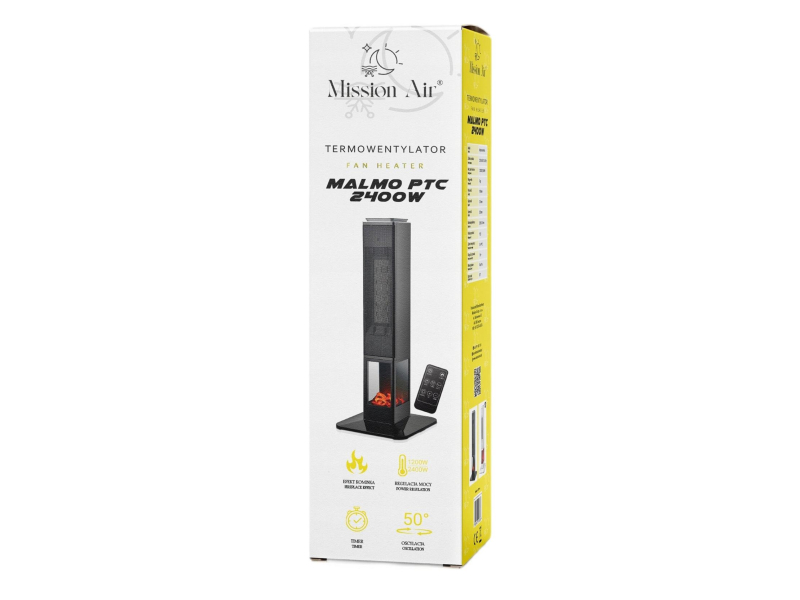 Mission Air Termowentylator kolumnowy MALMO 2400W Black