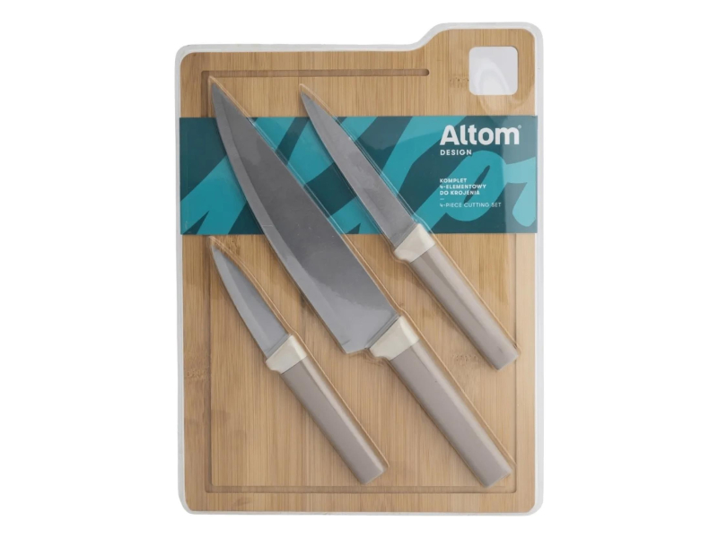 Altom Kpl. 4 elementowy do krojenia: deska bambusowa 24x33x1 cm +
