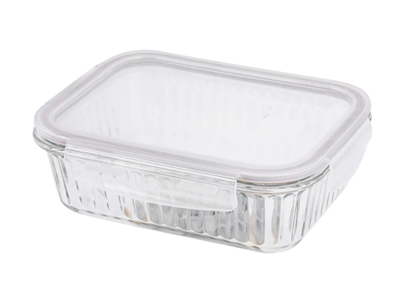 Altom Fresh Relief pojemnik z pok. prostokątny 1l 20x15x7cm taupe