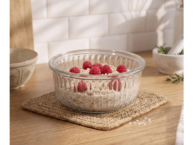 Altom Fresh Relief pojemnik z pok. okrągły 0,95l 18x18x7,5cm taupe