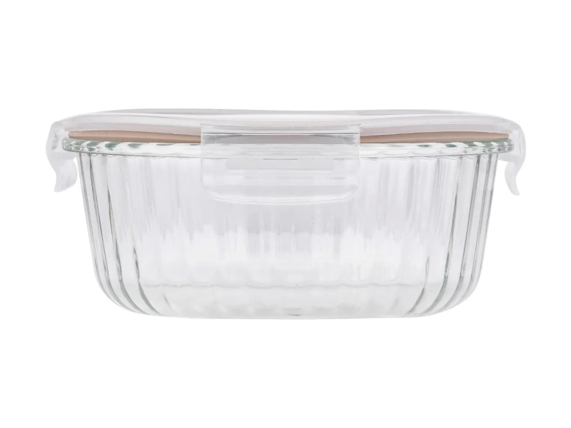 Altom Fresh Relief pojemnik z pok. okrągły 0,95l 18x18x7,5cm taupe
