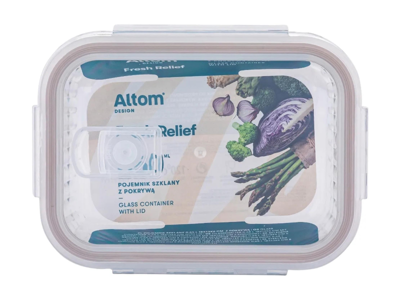 Altom Fresh Relief pojemnik z pok. prostokątny 0,65l 18x13x6cm tau