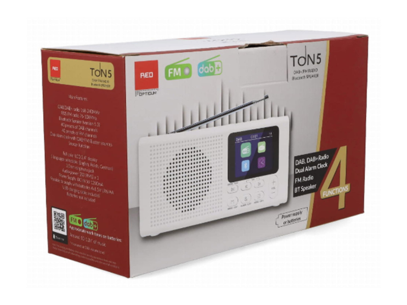 OPTICUM TON5 FM/DAB/DAB+/BT Białe