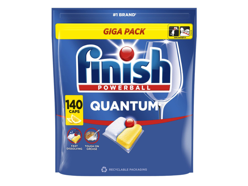 Finish Tabletki do zmywarki Powerball Quantum Lemon 140tabs.
