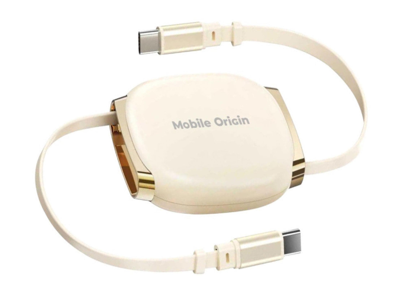 Mobile Origin Retractable Cable Box USB-C to USB-C CB7 Beige 100W