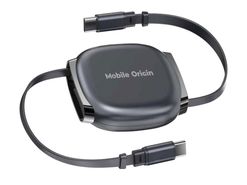 Mobile Origin Retractable Cable Box USB-C to USB-C CB7 Black 100W