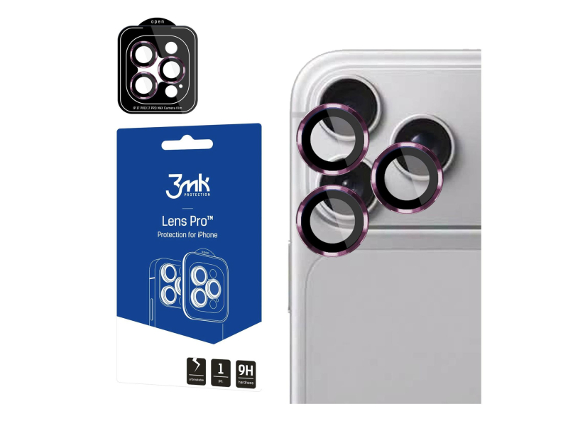 3mk Lens Protection do iPhone 18 Pro / 18 Pro Max (Deep cherry)