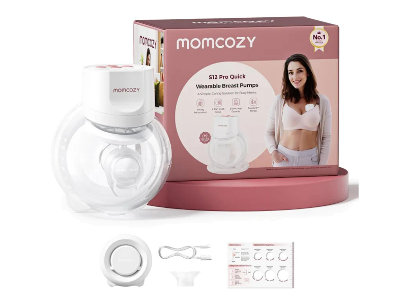 MOMCOZY Laktator S12 PRO QUICK, muszlowy, bezprzewodowy, pojedynczy