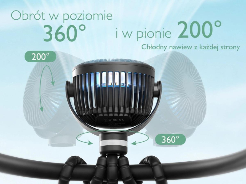 MOMCOZY Wiatraczek do wózka PF01, przenośny, zielony