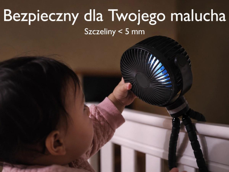 MOMCOZY Wiatraczek do wózka PF01, przenośny, zielony