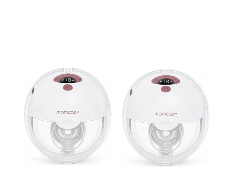 MOMCOZY Laktator M5 SMART, muszlowy, bezprzewodowy, podwójny, czerwony