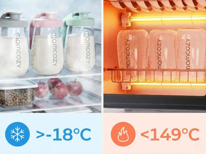 MOMCOZY Pojemnik na mleko GP01, 950ML, zielony
