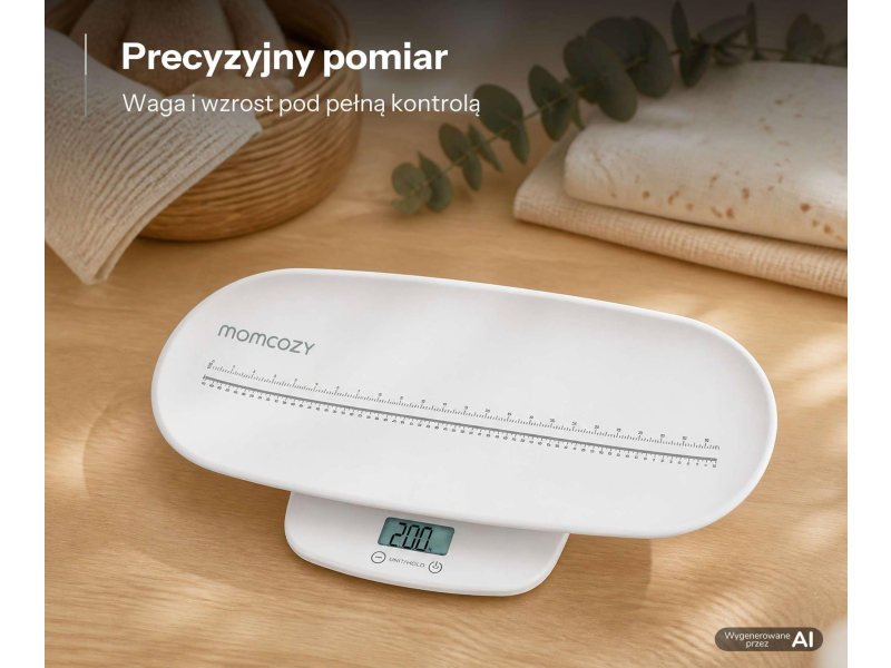 MOMCOZY Waga niemowlęca AZ01, wielofunkcyjna, pomiar wagi i wzrostu