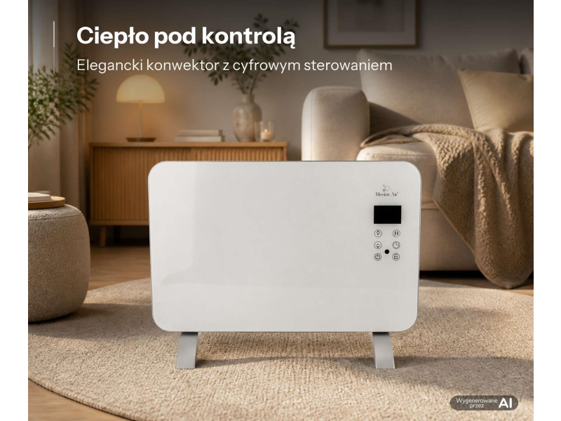 Mission Air Grzejnik konwektorowy PORTO WiFi 1000W Biały