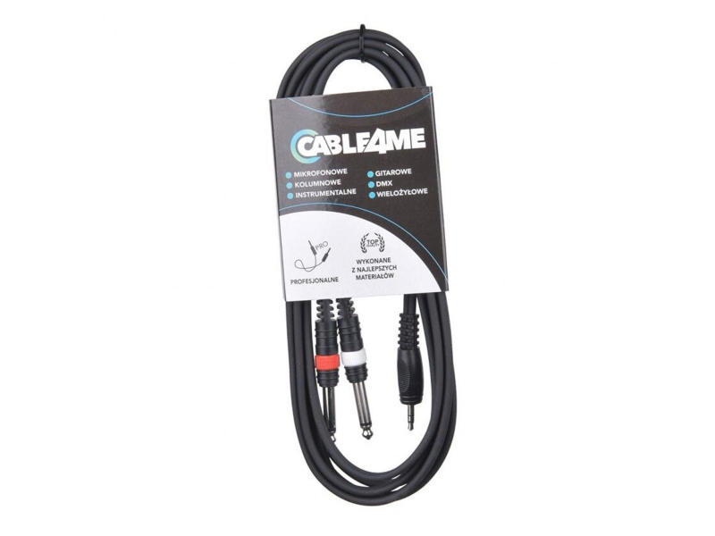 CABLE4ME jack 3,5 mm stereo 2x jack mono 6,3 mm 3m