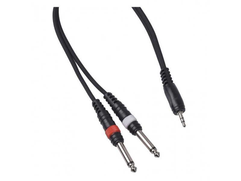 CABLE4ME jack 3,5 mm stereo 2x jack mono 6,3 mm 3m