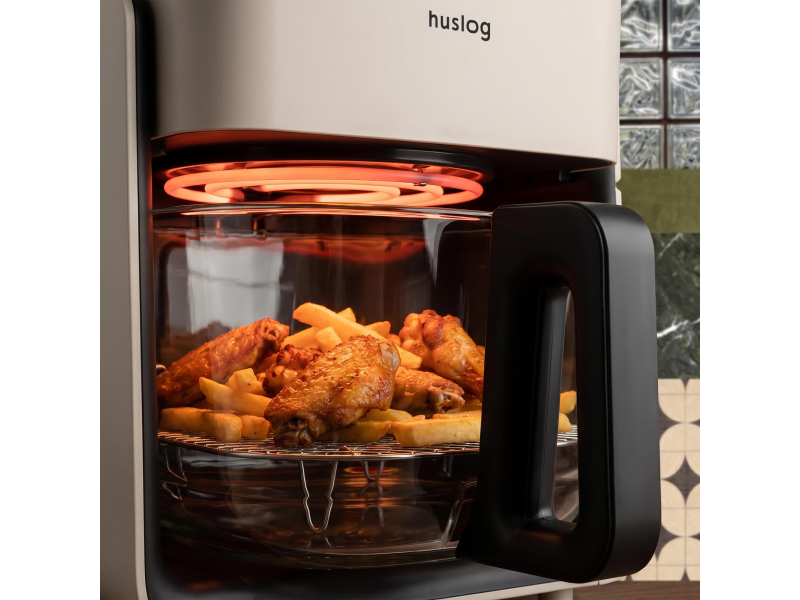 Huslog Air Fryer CrystalSteam szklany beżowy  4,2L