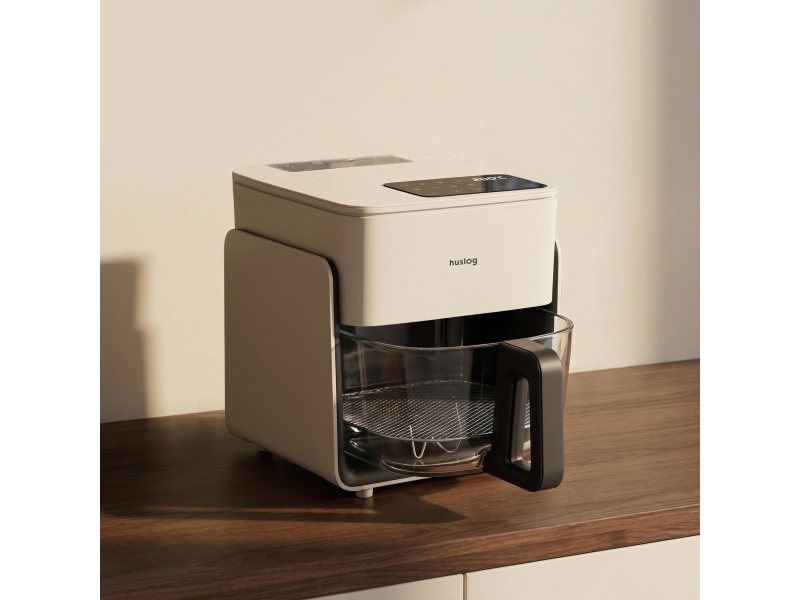 Huslog Air Fryer CrystalSteam szklany beżowy  4,2L