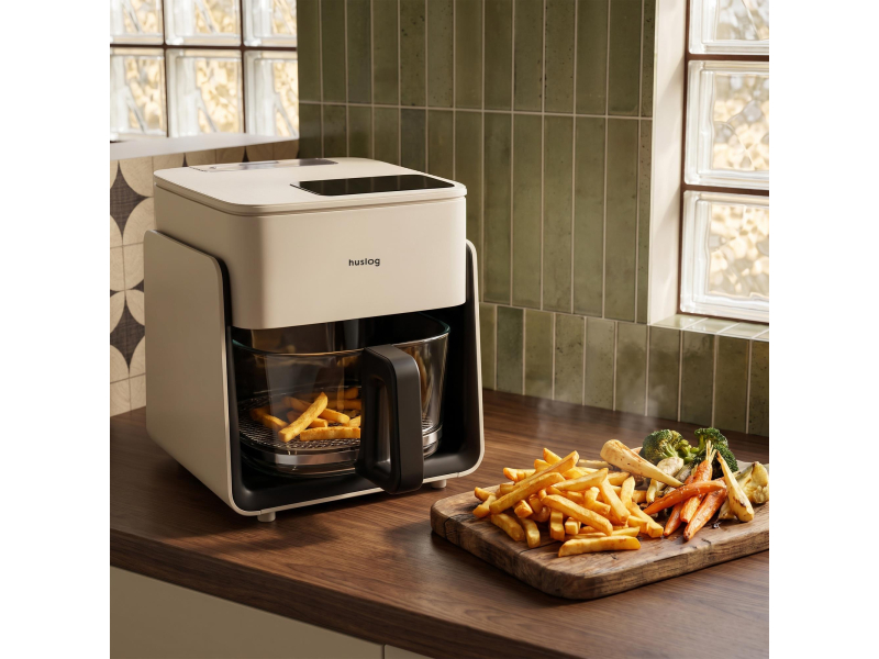Huslog Air Fryer CrystalSteam szklany beżowy  4,2L