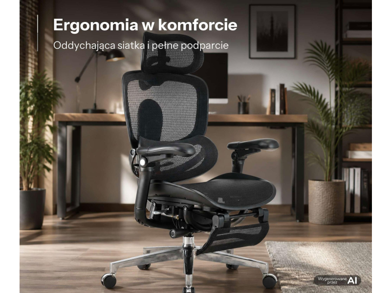 Sihoo DORO C500 V2 Ultra czarny z podnóżkiem