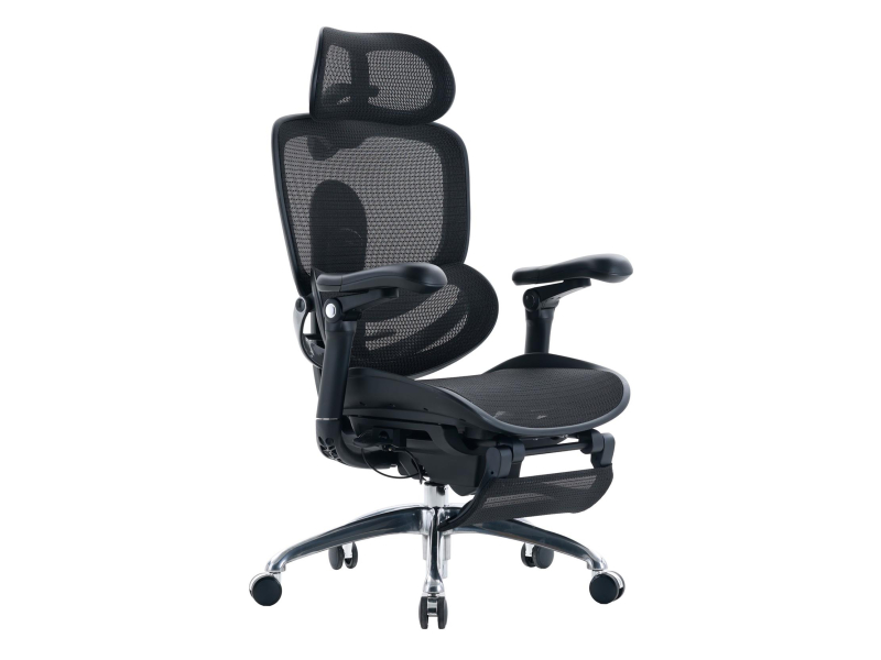 Sihoo DORO C300 PRO V2 czarny z podnóżkiem