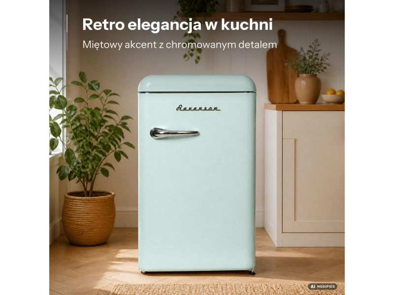 Ravanson LKK-120RM Mini 86cm Miętowa Retro 118L