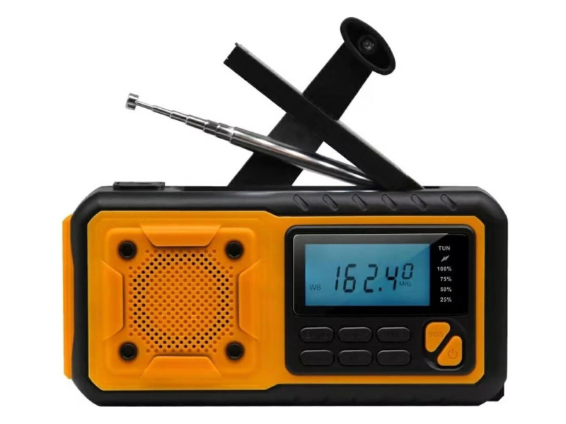 NO NAME Radio awaryjne AM/FM IPX3 z dynamem, latarką, powerbankiem