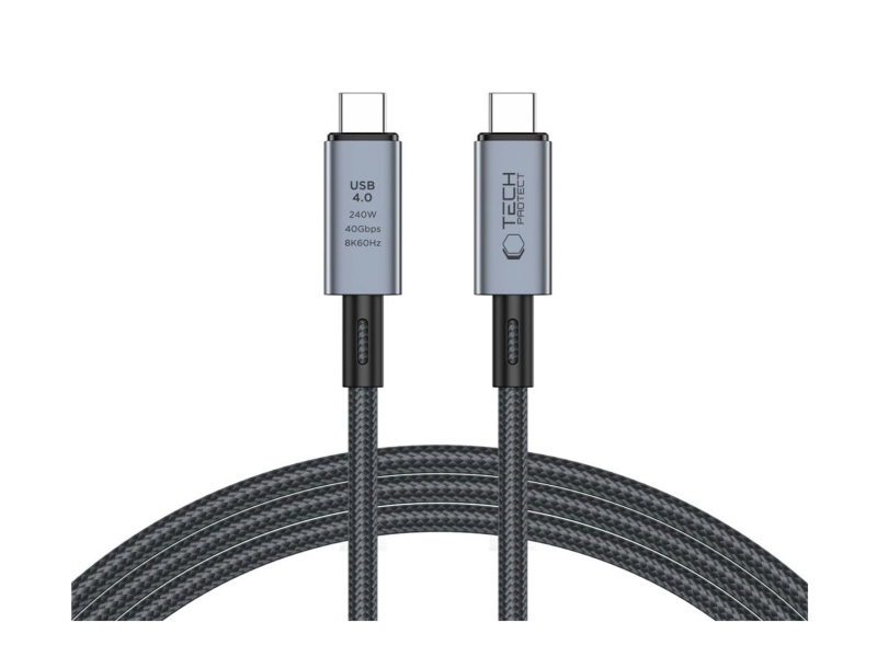 Tech-Protect ULTRABOOST USB 4.0 8K 40GBPS TYPE-C CABLE PD 240W 200CM GREY
