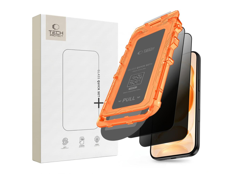 Tech-Protect Szkło Prywatyzujące Quick Set Spy+ 2-Pack Do Iphone 18 Pro