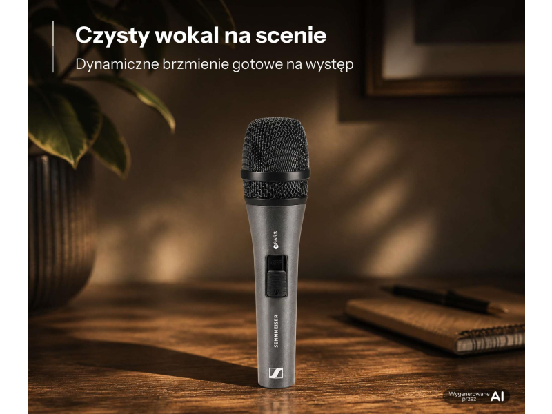 Sennheiser E845-S - Mikrofon dynamiczny, superkardioidalny z wyłącznikiem