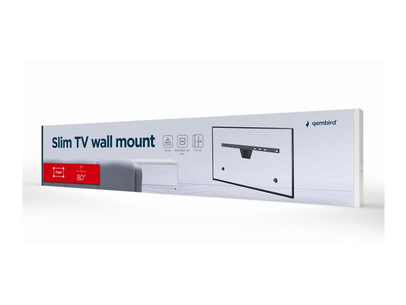 Gembird Uchwyt telewizyjny slim 37 - 80 cali 50 kg stały