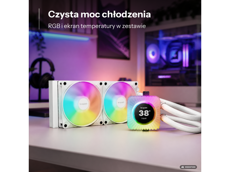 be quiet! Light Loop IO LCD 240mm White 2x120mm
