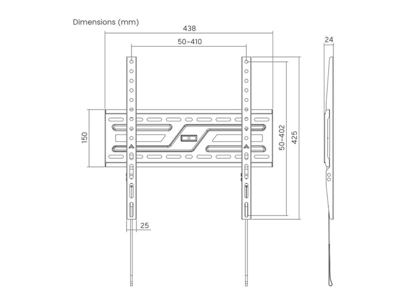 Gembird Uchwyt ścienny do telewizora bez regulacji 32-75inch do 75 k
