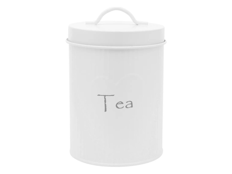 Altom Puszka metalowa z reliefem prążki 11x11x15 cm dek. Tea