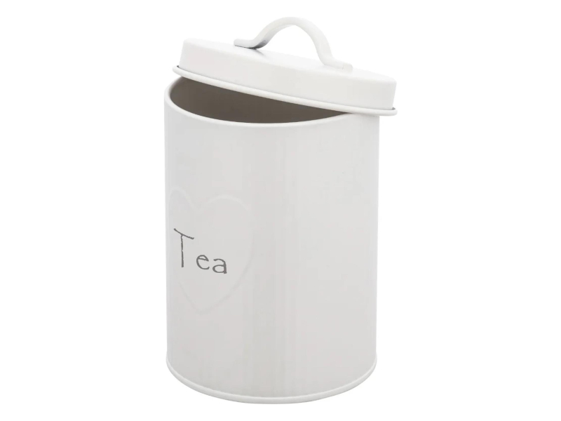 Altom Puszka metalowa z reliefem prążki 11x11x15 cm dek. Tea