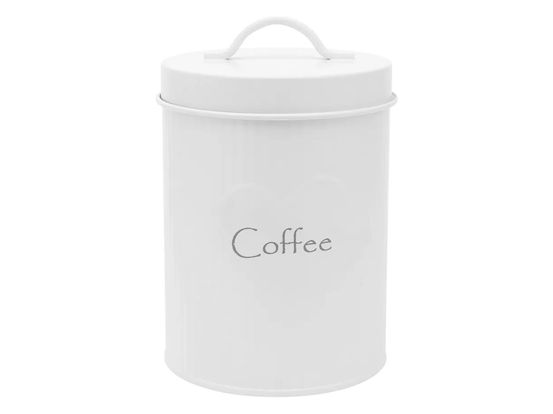 Altom Puszka metalowa z reliefem prążki 11x11x15 cm dek. Coffee
