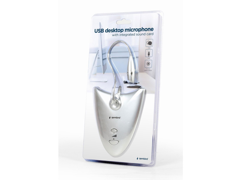 Gembird USB desktop microphone MIC-DU-01 with integrated sound card