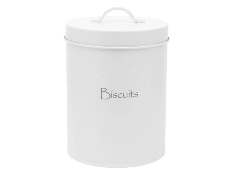 Altom Puszka metalowa z reliefem prążki 13,5x17 cm dek. Biscuit