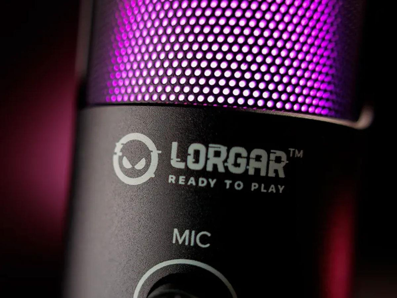 Lorgar Mikrofon Gamingowy SMP40, RGB, Statyw Metalowy, Czarny