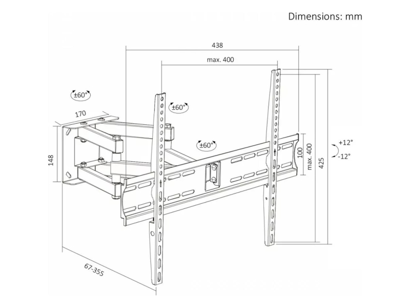 Maclean Uchwyt do TV czarny max 40 kg MC-192