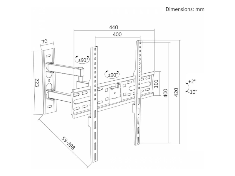 Maclean Uchwyt do TV czarny max 30 kg MC-191