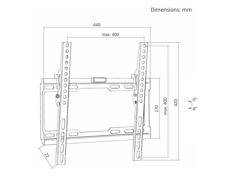 Maclean Uchwyt do TV max 45 kg czarny MC-187