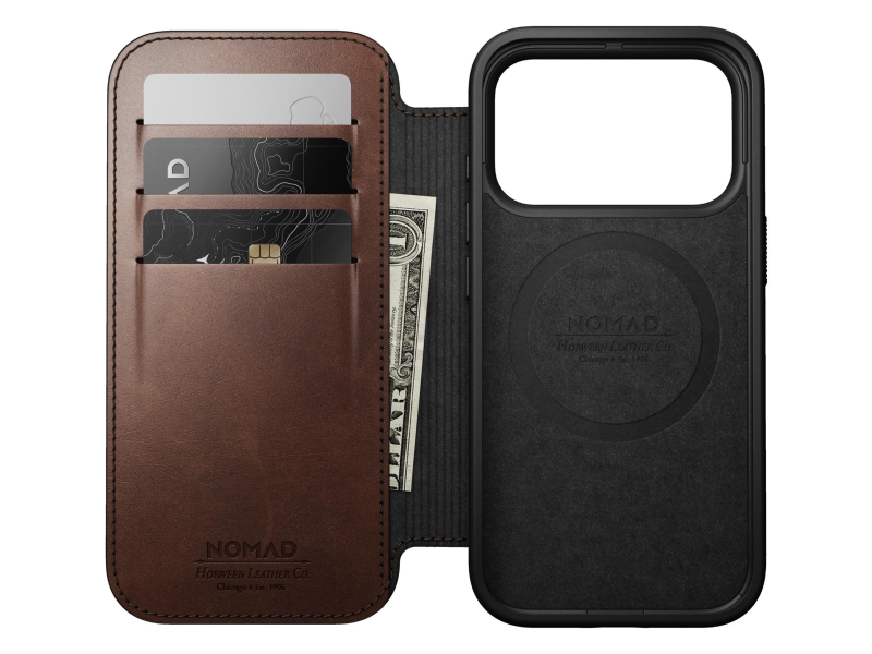 Nomad Modern Leather Folio do iPhone 18 Pro / 17 Pro MagSafe (rust)