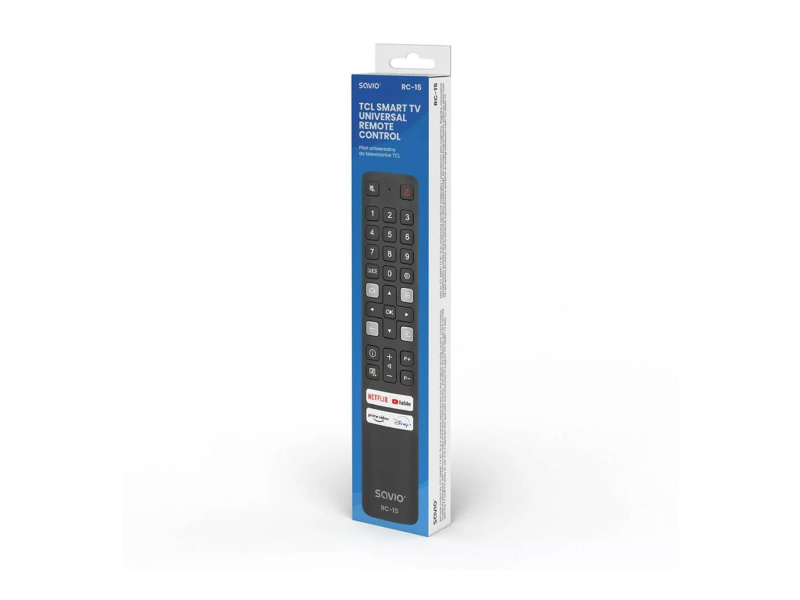 SAVIO Pilot uniwersalny/zamiennik do TV TCL, Smart TV, RC-15