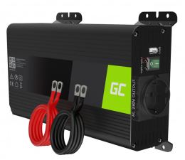 Przetwornica samochodowa Green Cell Inwerter PRO 12V na 230V 500W/1000W czysta sin.