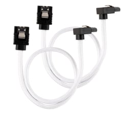 Kabel SATA Corsair Premium 30cm sleeved 2szt (kątowe) Białe