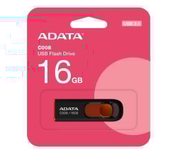Pendrive (pamięć USB) ADATA 16GB DashDrive Classic C008 czarno-czerwony USB 2.0