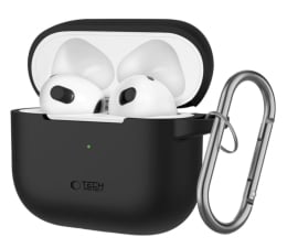 Etui na słuchawki Tech-Protect Silicone Hook do Apple Airpods 3. generacji black
