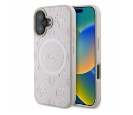 Etui / obudowa na smartfona Guess Saffiano Peony Classic Logo do iPhone 16 różowy