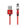 Kabel Lightning USAMS Kabel kątowy magnetyczny lightning 2,1A 1m pleciony czerwony